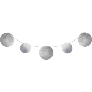 Pack of 6 Silver Circles Embossed Foil Party Banners 11' - All