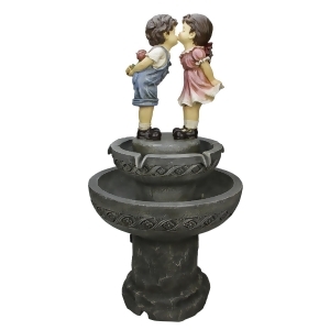 36 Kissing Boy and Girl Outdoor Patio Garden Water Fountain - All