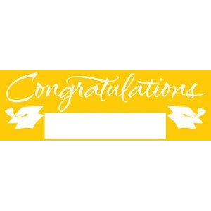 Pack of 6 School Bus Yellow and White Giant Graduation Party Banners 5' - All