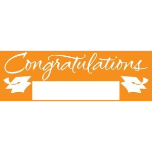 Pack of 6 Sunkissed Orange and White Giant Graduation Party Banners 5' - All