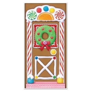 Club Pack of 12 Winter Wonderland Themed Gingerbread House Door Cover Party Decorations 5' - All