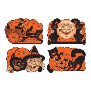 Club Pack of 48 Spooky Cat Witch and Pumpkin Cutout Halloween Decorations 9 - All