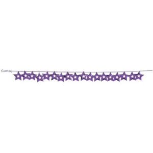 Club Pack of 12 Purple Star Decorative Confetti Party Garlands 9' - All