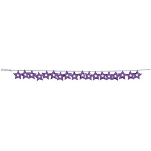 Club Pack of 12 Purple Star Decorative Confetti Party Garlands 9' - All