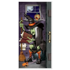 Club Pack of 12 Halloween Themed Witch Restroom Door Cover Party Decoration 5' - All