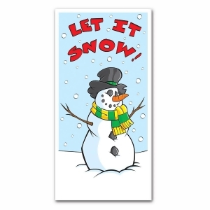 Club Pack of 12 Winter Wonderland Themed Let It Snow Door Cover Party Decorations 5' - All