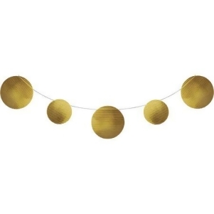 Pack of 6 Gold Circles Embossed Foil Party Banners 11' - All