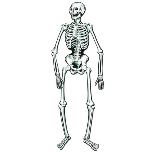 Club Pack of 12 Spooky Jointed Jolly Skeleton Halloween Decorations 4.5' - All