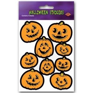 Club Pack of 12 Halloween Themed Jack-O-Lantern Sticker Sheets 7.5 - All