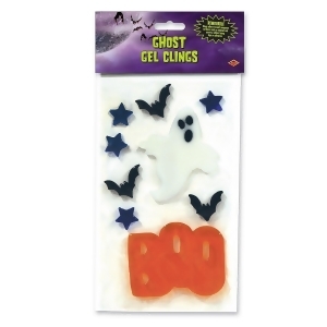 Club Pack of 108 Multi-Colored Scary Ghost Halloween Gel Window Cling Decorations 9.5 - All