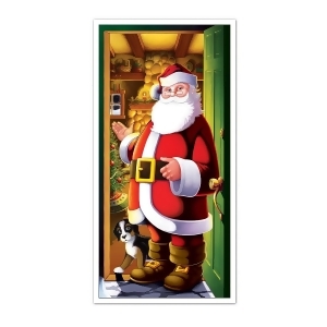 Club Pack of 12 Winter Wonderland Themed Santa Claus Door Cover Party Decorations 5' - All