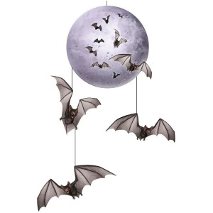 Club Pack of 12 Spooky Halloween Flying Bat Hanging Mobile Party Decorations 30 - All