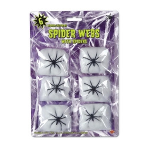 Club Pack of 72 Halloween White Spider Web Decorations with Spiders - All