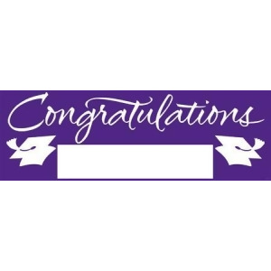 Pack of 6 Purple and White Giant Graduation Party Banners 5' - All