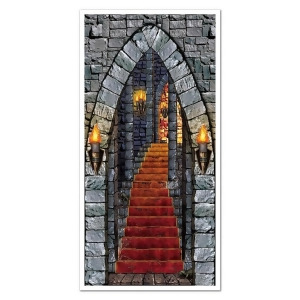 Club Pack of 12 Halloween Themed Medieval Castle Entrance Halloween Door Cover Party Decorations 5' - All