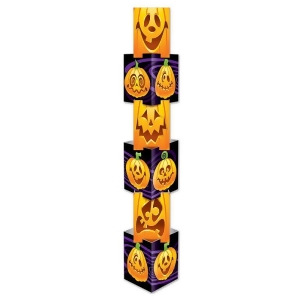 Club Pack of 36 Decorative Purple Orange and Black Jack-O-Lantern Halloween Column 5.6' - All