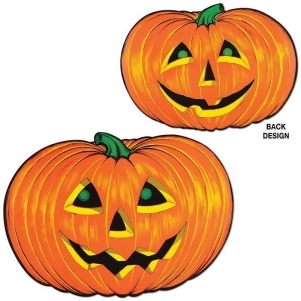 Club Pack of 12 Cute Jack-O-Lantern Faces Cutout Halloween Decorations 25 - All