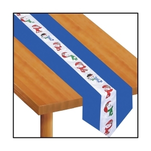 Pack of 6 Cobalt Blue Christmas Holiday Snowman Disposable Banquet Party Table Runners 6' - All