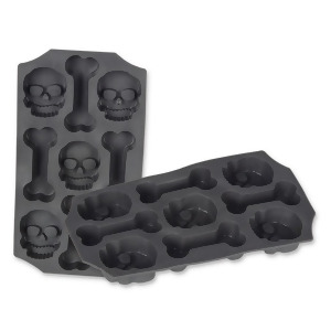 Pack of 12 Skull and Bones Ice Mold Halloween Party Decorations - All