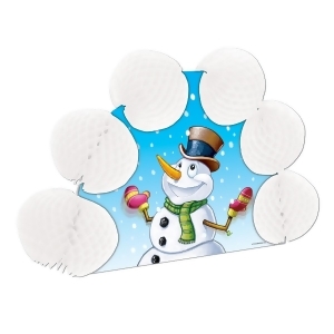 Club Pack of 12 Snowman Pop-Over Honeycomb Centerpiece Party Decorations 10 - All