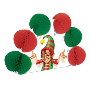 Club Pack of 12 Red and Green Elf Pop-Over Honeycomb Centerpiece Party Decorations 10 - All