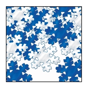 Club Pack of 12 Silver and Blue Fanci-Fetti Snowflake Christmas Celebration Confetti Bags 1 oz. - All