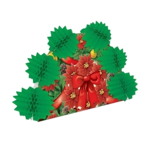 Club Pack of 12 Red and Green Christmas Pop-Over Honeycomb Centerpiece Party Decorations 10 - All
