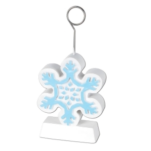 Pack of 6 Blue and White Snowflake Photo or Balloon Holder Christmas Decorations 6 oz. - All