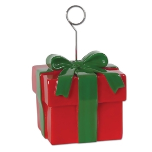 Pack of 6 Red and Green Gift Box Photo or Balloon Holder Christmas Decorations 6 oz. - All