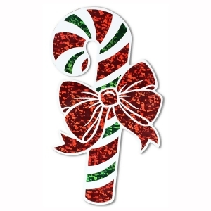 Club Pack of 12 Prismatic Green Red and White Candy Cane Cutout Christmas Decorations 16 - All