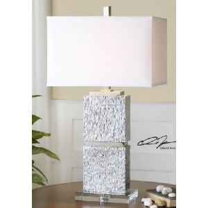 30.75 Textured Metallic Silver Decorative Table Lamp - All