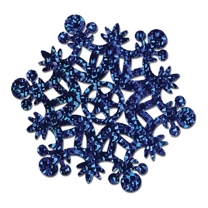 Club Pack of 12 Prismatic Blue Foil Snowflake Cutout Christmas Decorations 14 - All