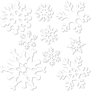 Club Pack of 216 Snowflake Christmas Party Cutout Decorations 12 - All