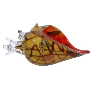 10.5 Red and Brown Seashell Decorative Hand Blown Glass Figurine - All