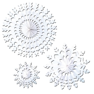 Club Pack of 12 White Tissue Snowflakes Christmas Hanging Decorations 28 - All
