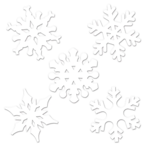 Club Pack of 24 Winter Wonderland Themed White Mini Snowflake Cutout Decorations 4.5 - All