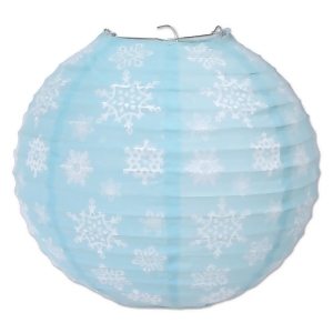Pack of 18 Blue and White Snowflake Hanging Paper Lanterns 9.5 - All