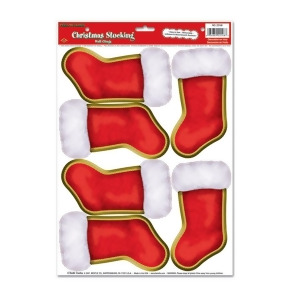Club Pack of 72 Christmas Stockings Peel 'N Place Wall Clings Decorations 17 - All