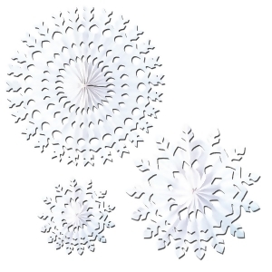 Club Pack of 12 White Tissue Snowflakes Christmas Hanging Decorations 22 - All