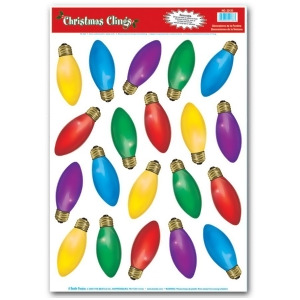 Club Pack of 240 Christmas Light Bulb Window Cling Holiday Decorations 17 - All