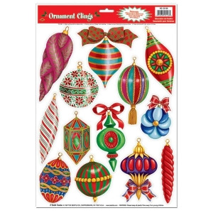 Club Pack of 156 Christmas Ornament Window Clings Holiday Decorations 17 - All