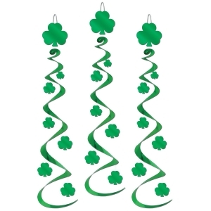 Club Pack of 18 Green Shamrock St. Patrick's Day Hanging Whirl Decorations 30 - All