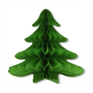 Pack of 6 Green Honeycomb Tissue Hanging Christmas Tree Party Decorations 25 - All