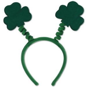 Club Pack of 12 Forest Green Shamrock St. Patrick's Day Snap-On Bopper Headbands - All
