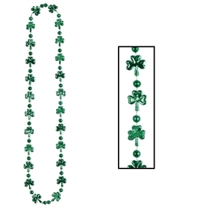 Club Pack of 12 Green Shamrock and Ball St. Patrick's Day Bead Necklaces 33 - All