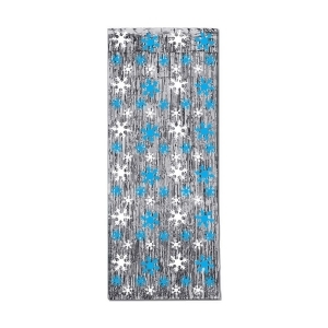 Pack of 6 Christmas Snowflake Gleam 'N Silver Fringed Curtain 8' - All