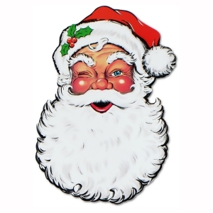 Pack of 12 Double-Sided Traditional Santa Claus Face Cutout Christmas Decorations 26 - All