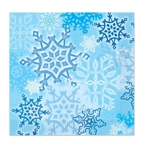 Club Pack of 192 Snow White and Blue Snowflake Christmas Disposable Luncheon 2-Ply Napkins 6.5 - All