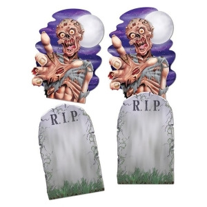 Club Pack of 24 Jumbo Tombstone and Zombie Cutout Decorations 24.5 - All