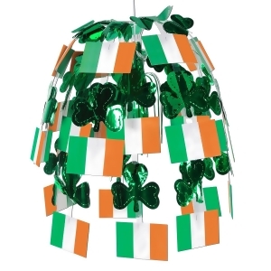Pack of 12 Green and Orange Irish Flag and Shamrock Hanging Cascade Party Decorations 24 - All